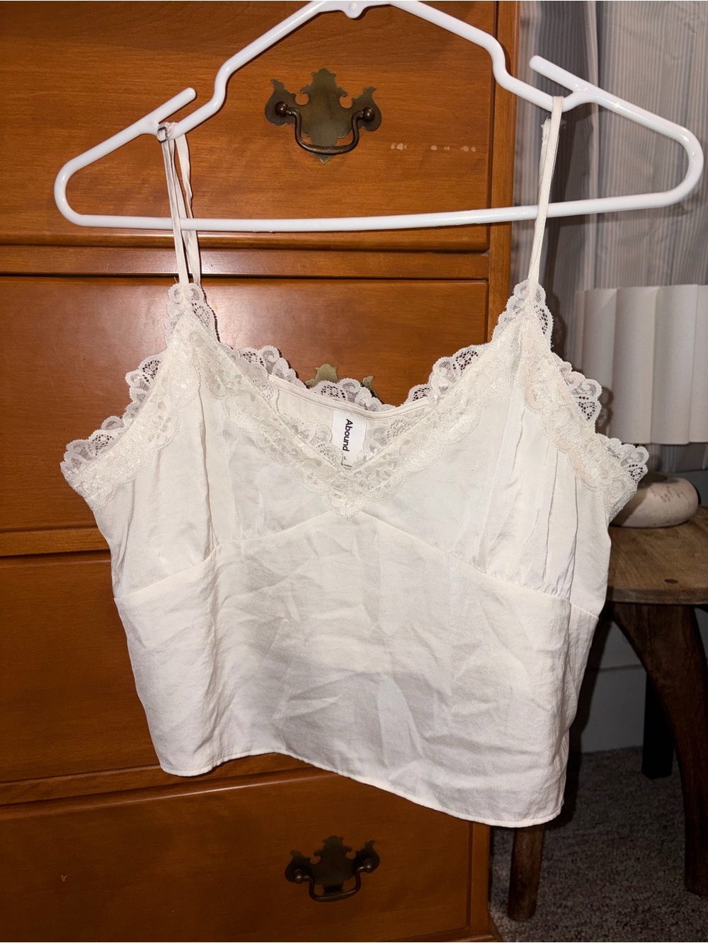 Abound White Lace Trim Camisole